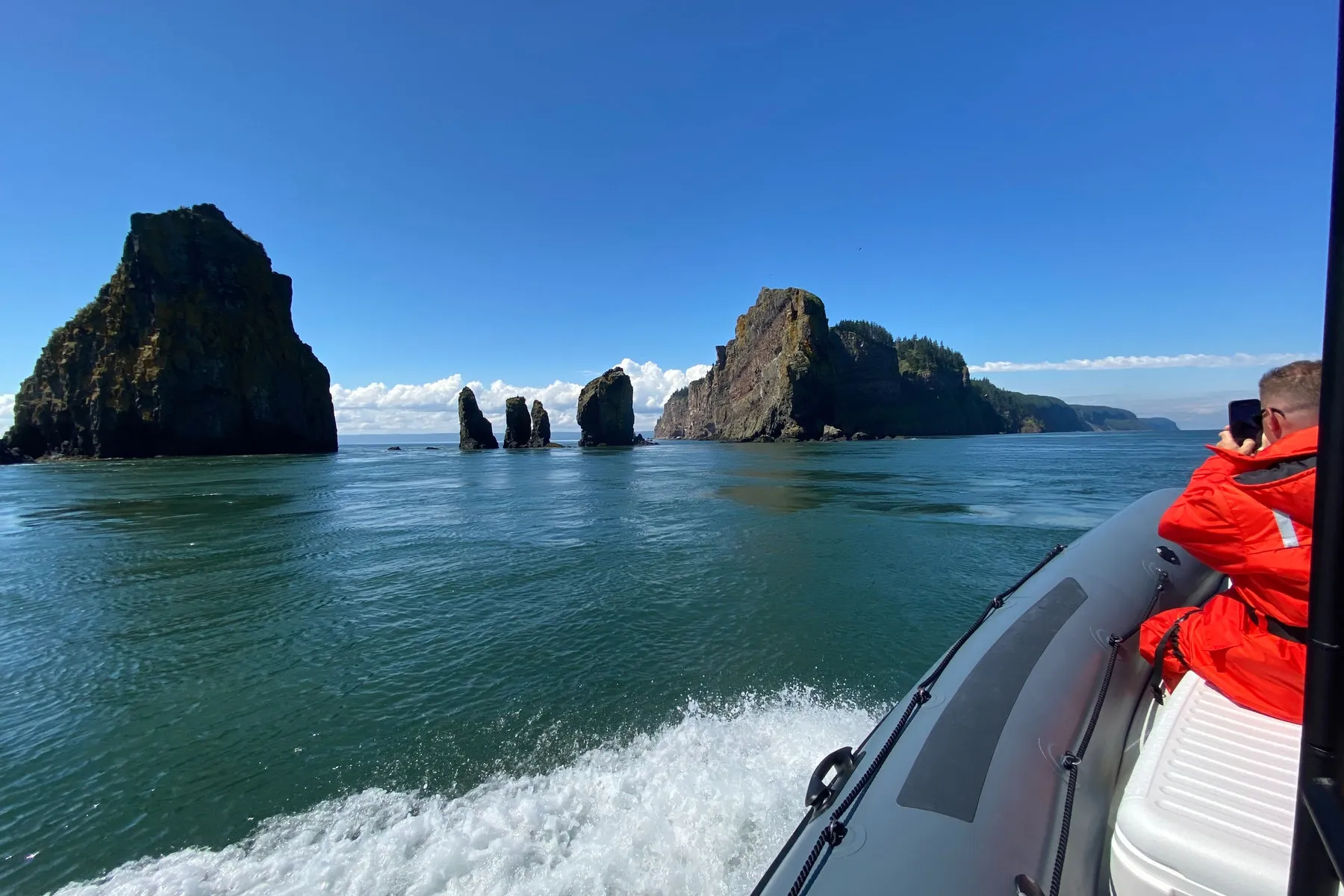 The Fundy shoreline seen from the boat