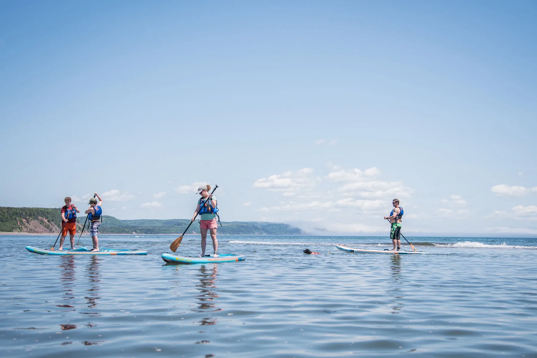 Paddleboarding along the Spencers Island shore